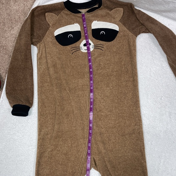 Carters big boy raccoon fleece zip footie sleeper pajamas size 12 - Picture 5 of 9